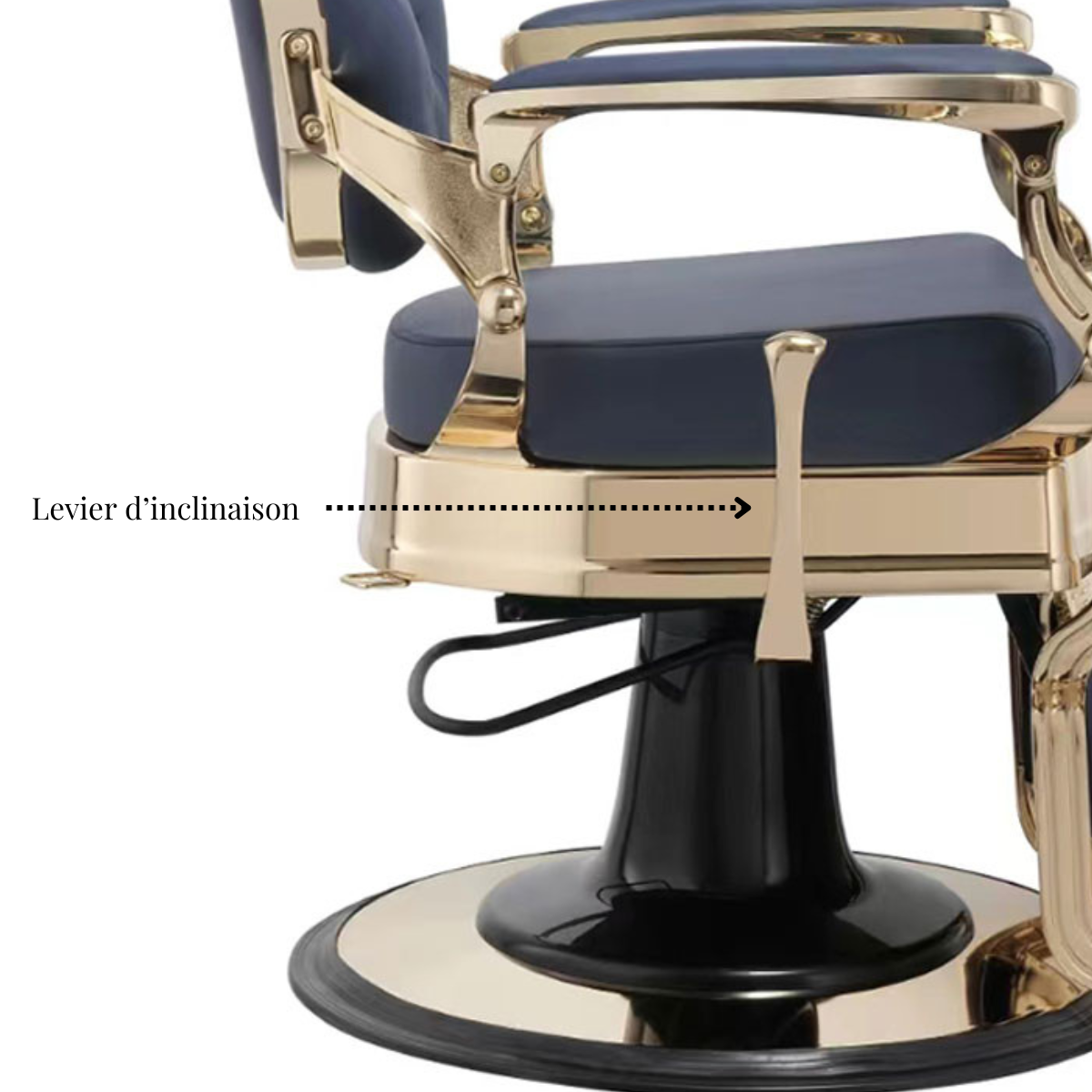 Fauteuil Barbier Florence Bleu Or